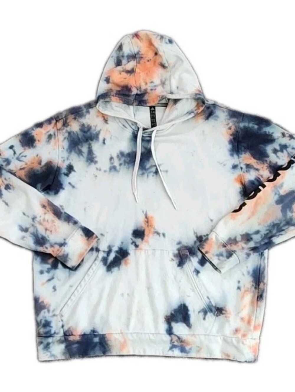 Adidas Men's Fleece Pullover Hoodie w/ Arm Script FL4833 Custom Tie Dye Sz XL